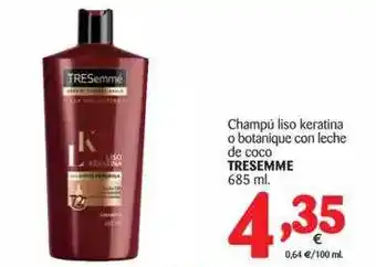 Alimerka Tresemme Champú Liso Keratina O Botanique Con Leche De Coco 685ml oferta