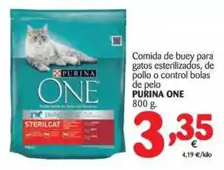 Alimerka Purina One Comida De Buey Para Gatos Esterilizados, De Pollo O Control Bolas De Pelo 800g oferta