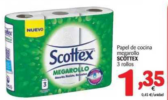 Alimerka Scottex Papel De Cocina Megarollo 3 Rollos oferta