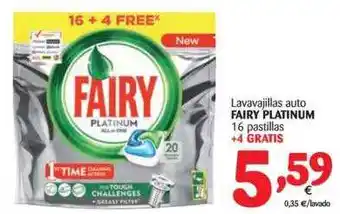 Alimerka Fairy Platinum Lavavajillas Auto 16 Pastillas + 4 Gratis oferta