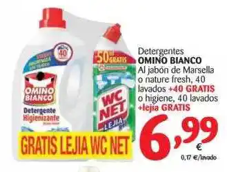 Alimerka Detergentes Omini Bianco Al Jabón De Marsella O Nature Fresh, 40 Lavados + 40 Gratis O Higiene, 40 Lavados + Lejía Gratis oferta