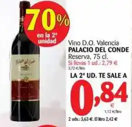 Alimerka Vino D.O. Valencia Palacio Del Conde Reserva, 75 Cl oferta