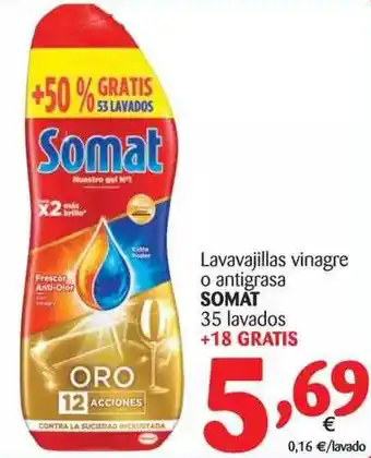 Alimerka Lavavajillas Vinagre O Antigrasa Somat 35 Lavados oferta