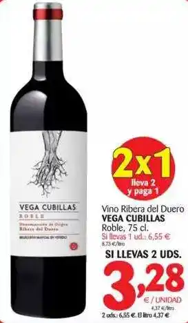 Alimerka Vino Ribera Del Duero Vega Cubillas Roble, 75cl oferta