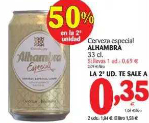 Alimerka Alhambra Cerveza Especial 33cl oferta