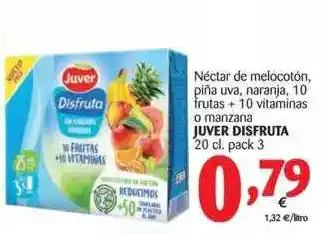 Alimerka Néctar De Melocotón, Piña Uva, Naranja, 10 Frutas + 10 Vitaminas O Manzana 20cl. Pack 3 oferta