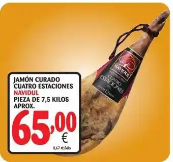 Alimerka Navidul Jamón Curado Cuatro Estaciones Pieza De 7,5 Kilos Aprox. oferta