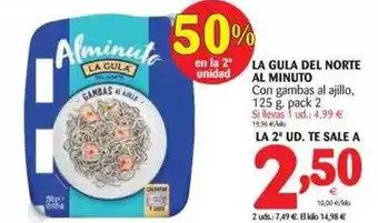 Alimerka La Gula Del Norte Al Minuto Con Gambas Al Ajillo, 125 G. Pack 2 oferta