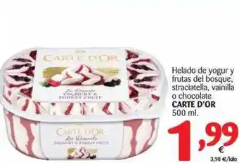 Alimerka Helado De Yogur Y Frutas Del Bosque, Straciatella, Vainilla O Chocolate Carte D'or 500ml oferta