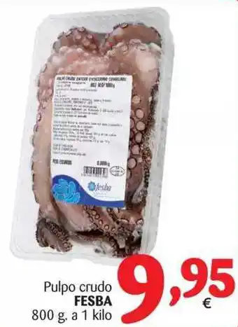Alimerka Fesba Pulpo Crudo 800 G. A 1 Kilo oferta