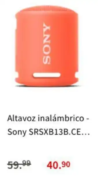MediaMarkt Sony Altavoz inalámbrico SRSXB13B. CE.... oferta