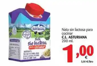 Alimerka C.L. Asturiana Nata Sin Lactosa Para Cocinar 200ml oferta