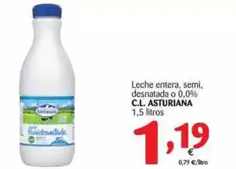 Alimerka C.L. Asturiana Leche Entera, Semi, Desnatada O 0.0% 1.5 Litros oferta