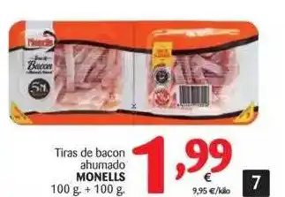 Alimerka Monells Tiras De Bacon Ahumado 100 G. + 100 G . oferta