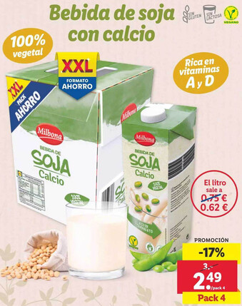 Lidl Bebida De Soja Con Calcio oferta