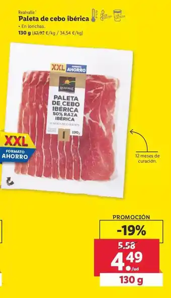 Lidl Realvalle Paleta De Cebo Ibérica 130g oferta