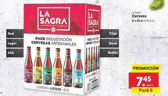 Lidl La Sagra Cerveza 6x33 Cl oferta