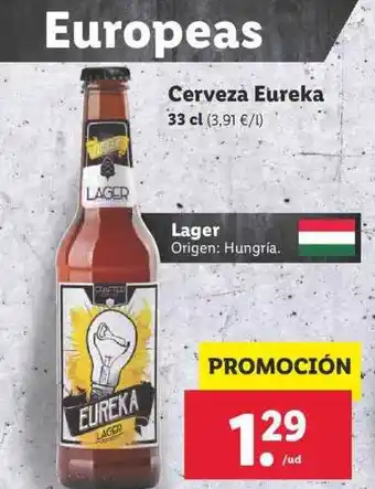 Lidl Cerveza Eureka 33cl oferta