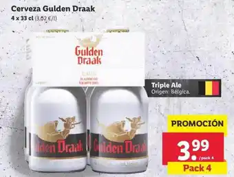 Lidl Cerveza Gulden Draak 4x33 Cl oferta