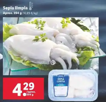 Lidl Sepia Limpia Aprox 394g oferta