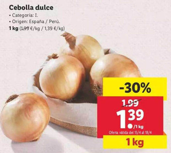 Lidl Cebolla Dulce 1kg oferta