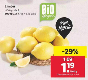 Lidl Limón 500g oferta