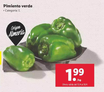 Lidl Pimiento Verde oferta