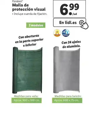Lidl Florabest Malla De Protección Visual oferta