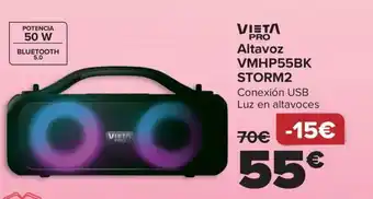 Carrefour VIETA PRO Altavoz VMHP55BK STORM2 oferta