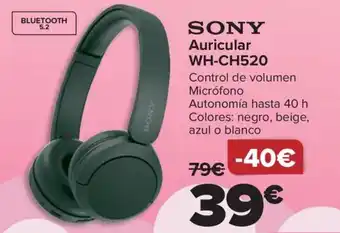 Carrefour SONY Auricular WH-CH520 oferta