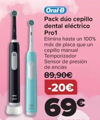 Carrefour Oral-B Pack dúo cepillo dental eléctrico Pro1 oferta