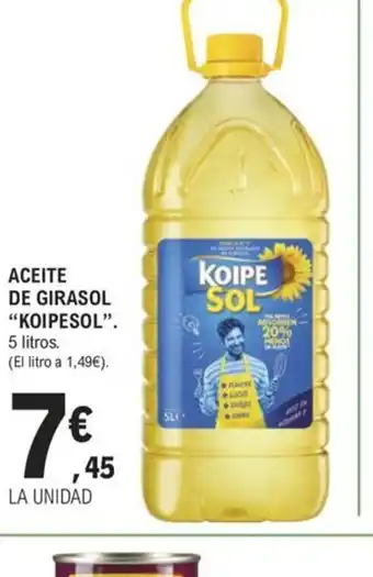 E.Leclerc ACEITE DE GIRASOL "KOIPESOL". oferta