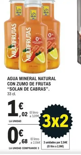 E.Leclerc AGUA MINERAL NATURAL CON ZUMO DE FRUTAS SOLAN DE CABRAS oferta