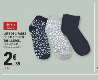 E.Leclerc LOTE DE 3 PARES DE CALCETINES TOBILLEROS oferta