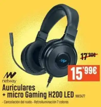 PCBox Netway Auriculares+micro Gaming H200 LED oferta