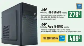 PCBox Netway free G6400/i5-11400/ oferta