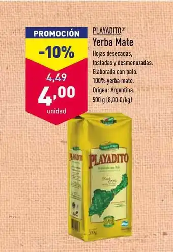 ALDI Playadito Yerba Mate 500g oferta