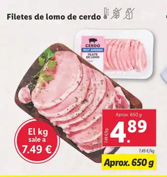 Lidl Filetes de lomo de cerdo oferta