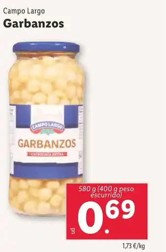Lidl Campo Largo Garbanzos oferta