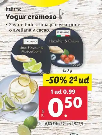 Lidl Yogur cremoso oferta
