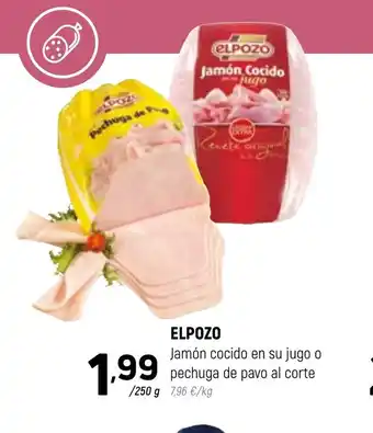 Coviran ELPOZO Jamón cocido en su jugo o pechuga de pavo al corte oferta