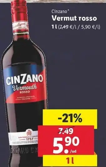 Lidl Vermouth cinzano oferta