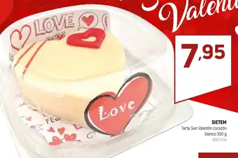 Coviran SIETEM Tarta San Valentín corazón blanco 300 g oferta