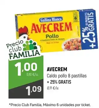 Coviran AVECREM Caldo pollo 8 pastillas oferta