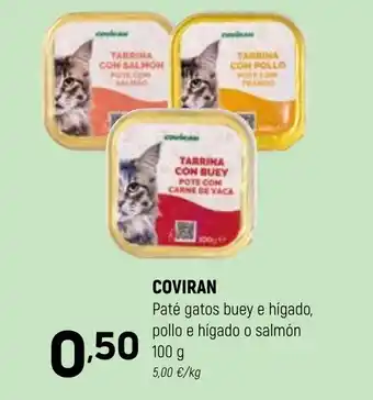 Coviran COVIRAN Paté gatos buey e hígado, pollo e hígado o salmón oferta