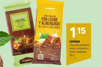 Coviran COVIRAN Chocolate extrafino leche y almendra o leche y avellanas oferta