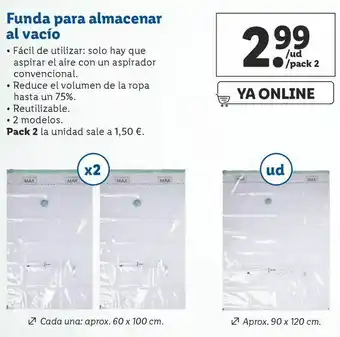 Lidl Funda al vacío para almacenaje oferta