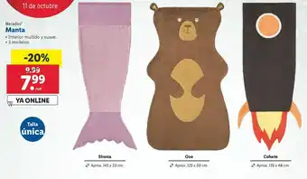 Lidl Manta infantil meradiso oferta