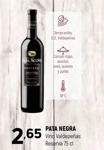 Coviran PATA NEGRA Vino Valdepeñas Reserva 75 cl oferta