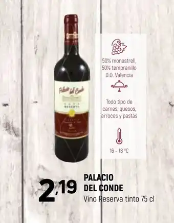 Coviran PALACIO DEL CONDE Vino Reserva tinto 75 cl oferta